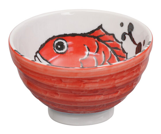 TOKYO DESIGN STUDIO - Seafood Bowl 13.2x7.3cm 500ml Snapper Red LB554/T 6/48