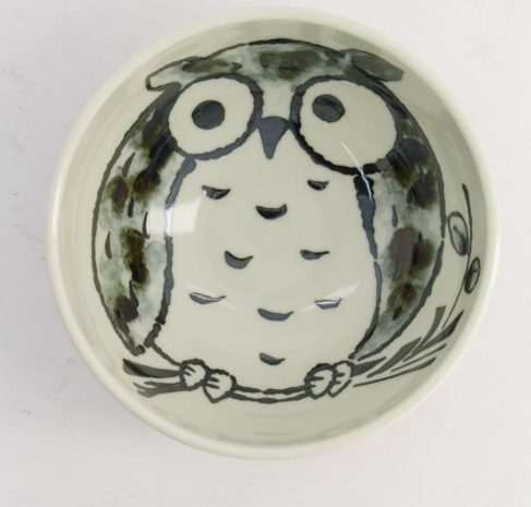 TOKYO DESIGN STUDIO - Kawaii Rice Bowl Owl 15.9x8.5cm 600ml Blue 5/60