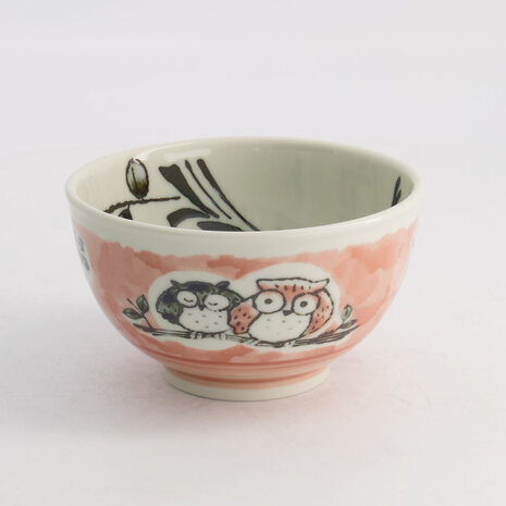 TOKYO DESIGN STUDIO - Kawaii Rice Bowl Owl 13x7.4cm 400ml Pink 5/60