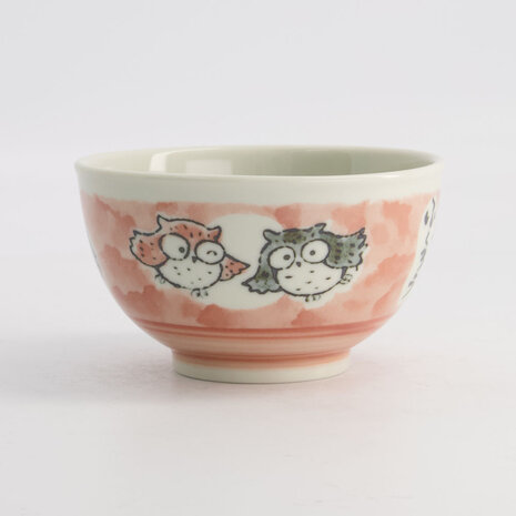 TOKYO DESIGN STUDIO - Kawaii Rice Bowl Owl 13x7.4cm 400ml Pink 5/60