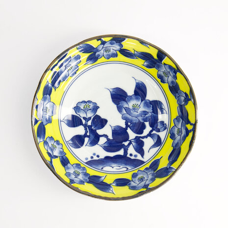 TOKYO DESIGN STUDIO - Tsubaki Shallow Bowl 16.5x4cm Yellow/Blue 21737 6/72