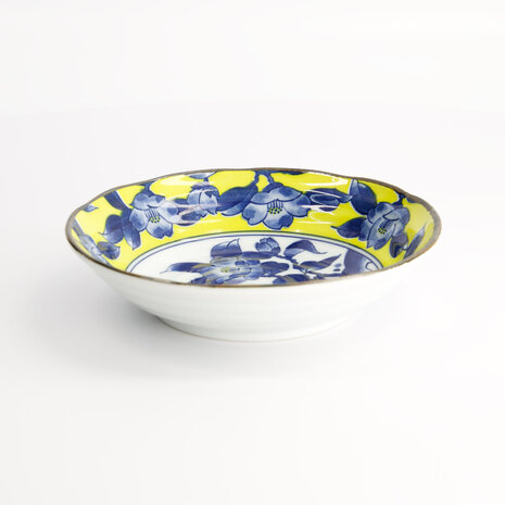 TOKYO DESIGN STUDIO - Tsubaki Shallow Bowl 16.5x4cm Yellow/Blue 21737 6/72