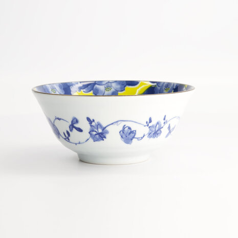 TOKYO DESIGN STUDIO - Tsubaki Tayo Bowl 15.2x6.7cm Yellow/Blue 21734 6/48