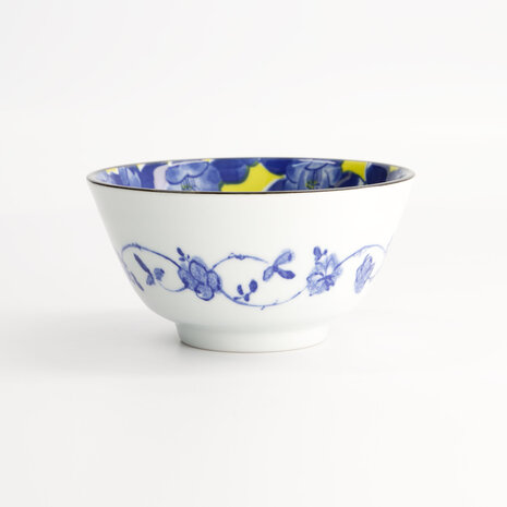 TOKYO DESIGN STUDIO - Tsubaki Rice Bowl 12x6.4cm Yellow/Blue 21733 6/72