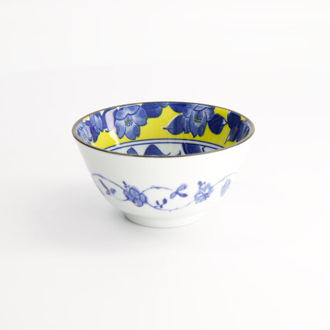 TOKYO DESIGN STUDIO - Tsubaki Rice Bowl 12x6.4cm Yellow/Blue 21733 6/72