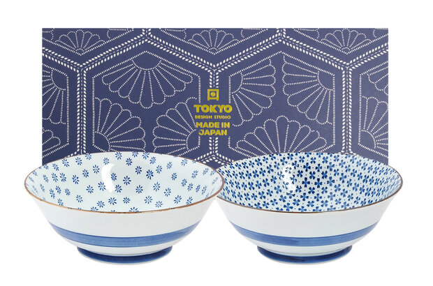 TOKYO DESIGN STUDIO - Mixed Bowls 19x7.5cm 1000ml HB-7421/B 4/32, HB-7421/A 4/32