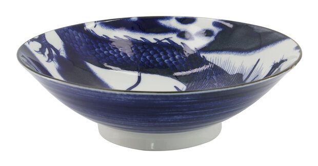 TOKYO DESIGN STUDIO - Japonism Dragon Menbachi Bowl 25.2x7.7cm 1600ml Blue 3/24