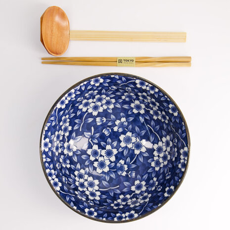 Tokyo Design Studio - Blue Ramen Bowl 21x8.5cm 1300ml Sakura HB-9923/D 17755 3/24