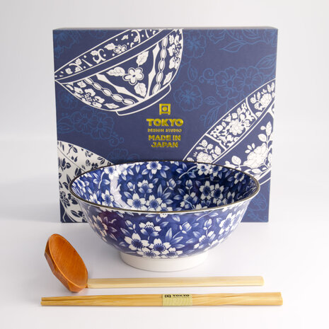 Tokyo Design Studio - Blue Ramen Bowl 21x8.5cm 1300ml Sakura HB-9923/D 17755 3/24