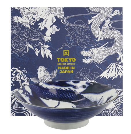 TOKYO DESIGN STUDIO - Japonism Dragon Menbachi Bowl 25.2x7.7cm 1600ml Blue 3/24