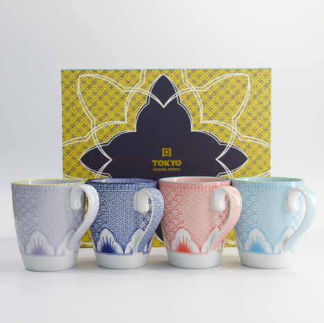 TOKYO DESIGN STUDIO - Lily Flower 4pcs Mug Giftset 8.8 x10.5cm 350ml 21709 26A 1/6