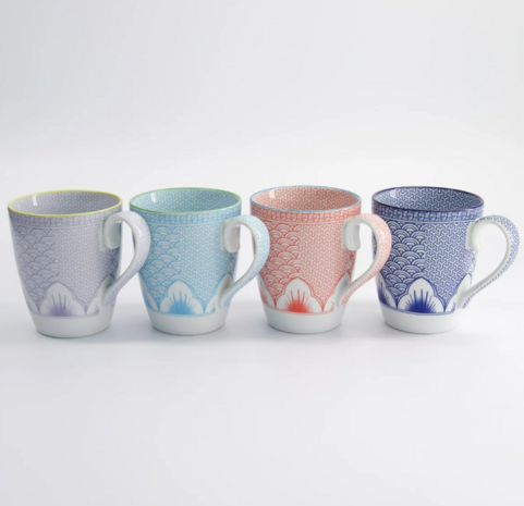 TOKYO DESIGN STUDIO - Lily Flower 4pcs Mug Giftset 8.8 x10.5cm 350ml 21709 26A 1/6