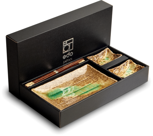 Sushi Servies Set - Edo Japan - Made in Japan - 6-Delig - 2 Persoons - Hoogwaardige kwaliteit - Verpakt in Giftbox - Perfect voor uit of als cadeau!