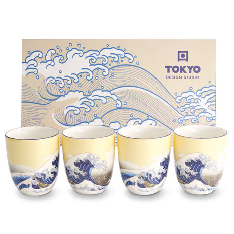 TOKYO DESIGN STUDIO - Kawaii Hokusai Cup Giftset 4pcs 7x8cm 170ML 21907 1/12