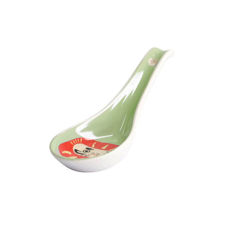 TOKYO DESIGN STUDIO - Kawaii Japan Daruma Spoon Green 13.8x4.8cm 21680 12/144