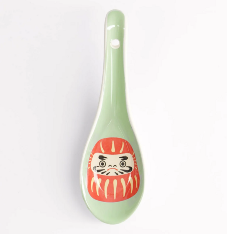 TOKYO DESIGN STUDIO - Kawaii Japan Daruma Spoon Green 13.8x4.8cm 21680 12/144