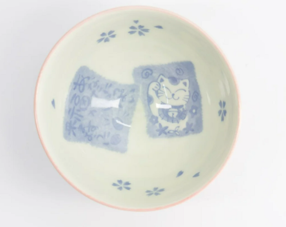 TOKYO DESIGN STUDIO - Kawaii Rice Bowls 11.5x6.2cm 300ml Bowl Cat Neko Pink HR54/PC 5/120