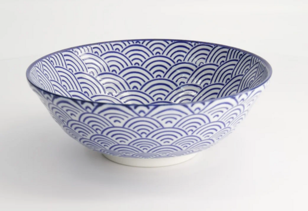 TOKYO DESIGN STUDIO - Nippon Blue Ramen Bowl 21x7.8cm 1000ml Wave TN-03/A 3/36