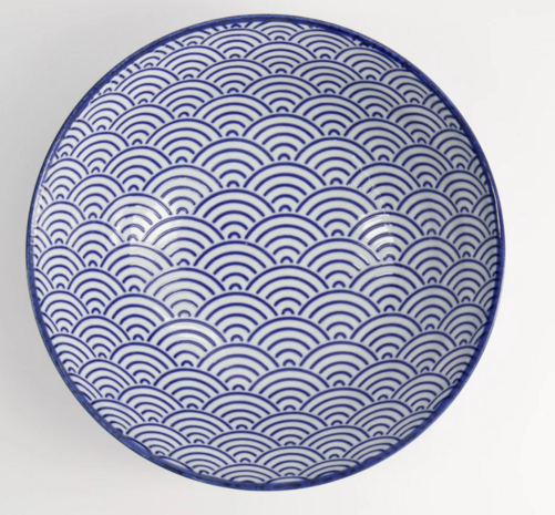 TOKYO DESIGN STUDIO - Nippon Blue Ramen Bowl 21x7.8cm 1000ml Wave TN-03/A 3/36