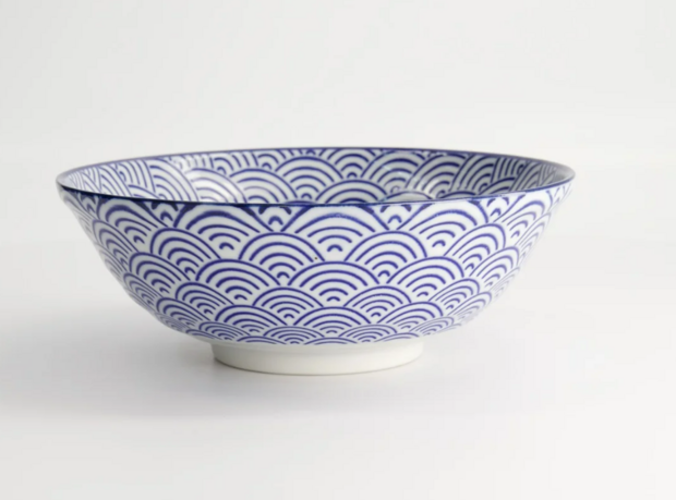 TOKYO DESIGN STUDIO - Nippon Blue Ramen Bowl 21x7.8cm 1000ml Wave TN-03/A 3/36