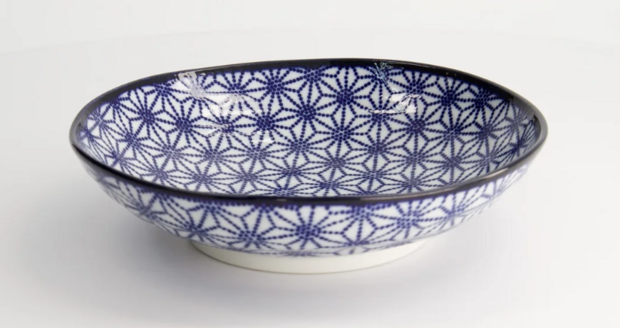 TOKYO DESIGN STUDIO - Nippon Blue Pasta Plate 21x5.2cm Star YW-07/F 3/36