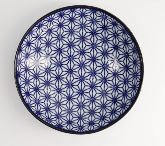 TOKYO DESIGN STUDIO - Nippon Blue Pasta Plate 21x5.2cm Star YW-07/F 3/36