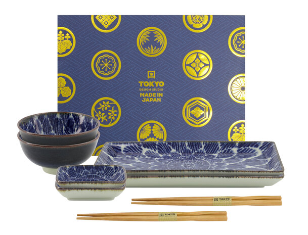 TOKYO DESIGN STUDIO - Sushi Giftset Ohuke Dahlia 8pcs w/chop 13A 22507 1/6