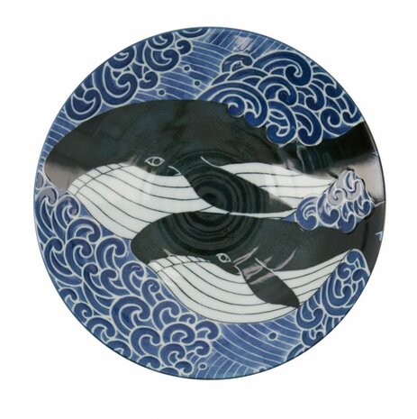 TOKYO DESIGN STUDIO - Kawaii Mori Plate Whale 21.7x5.3cm 800ml MU-8013 5/40