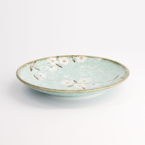 TOKYO DESIGN STUDIO - Light Blue Sakura Plate 19.5x3cm 6/48