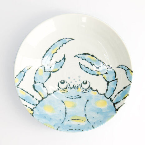 TOKYO DESIGN STUDIO - Seafood Deep Plate 21.7x5.2cm 900ml Crab Light Blue 4/32