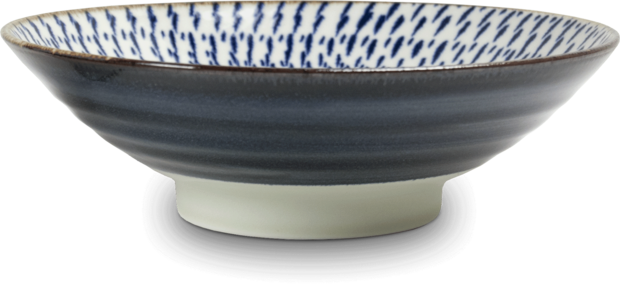 EDO JAPAN - Ramenbowl blauw/wit Ø24,5 cm | H7,5 cm