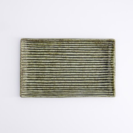 TOKYO DESIGN STUDIO - Mino Craft Rectangular Plate 23.8x15cm Green 5/40