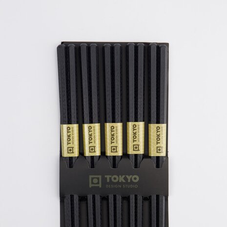 TOKYO DESIGN STUDIO - Chopstick Set/5 Polymer Glassfibre Pentagon Shape A4-D287 10/100