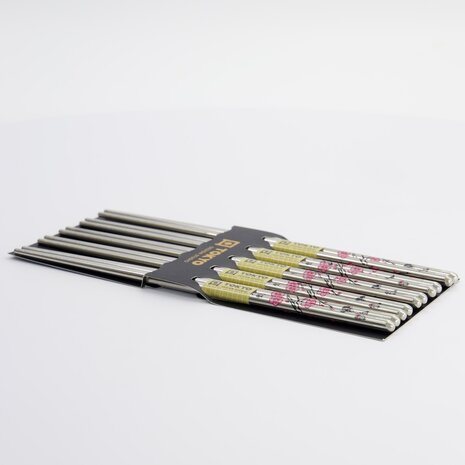 TOKYO DESIGN STUDIO - Chopstick Set/5 Stainless Steel Sakura ST-5 10/200