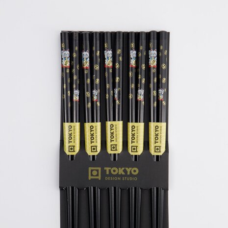 TOKYO DESIGN STUDIO - Chopstick Set/5 Lucky Cat 8446 10/200