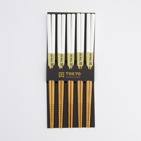 TOKYO DESIGN STUDIO - CHOPSTICK SET/5 WHITE 