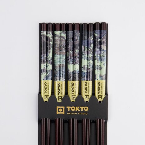 TOKYO DESIGN STUDIO - CHOPSTICK SET/5 BROWN